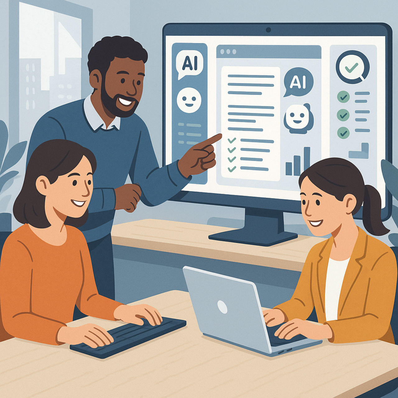 Hero Illustration zu redaktioneller Arbeit mit TYPO3, ChatGPT und MCP
