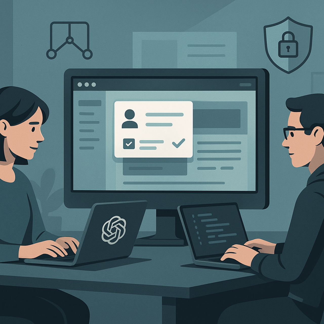 Hero Illustration zu sicheren TYPO3 Workflows mit ChatGPT und MCP